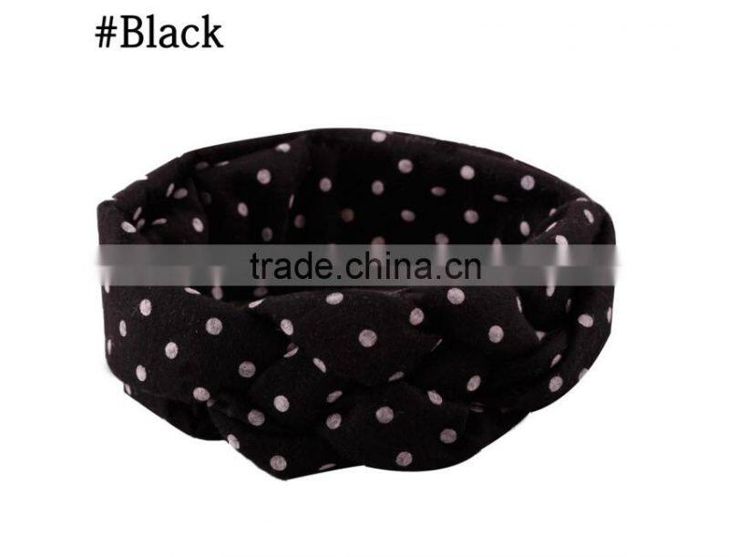 Children's hair European female baby knitting cross hair band cotton elastic headband hand knot of peace