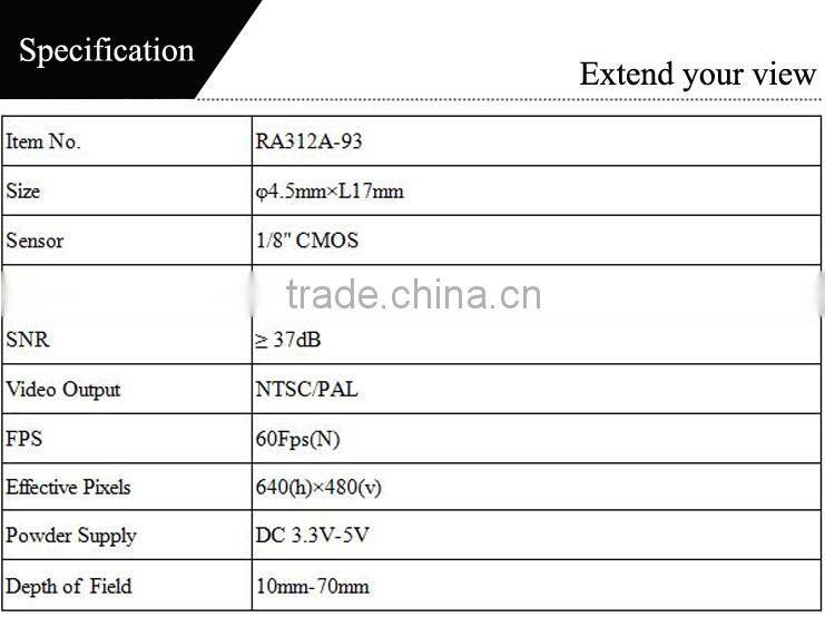 4.5mm camera with waterproof shell Oral camera module