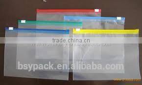made in china alibaba transparent PVC slide zipper bag