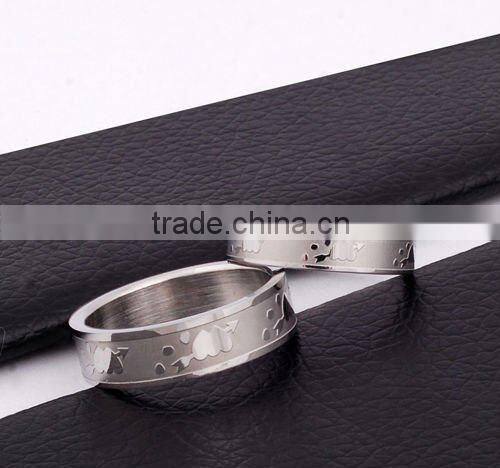 Stock Fashion Stainless Steel Couple Wedding Rings Set(JR10025)