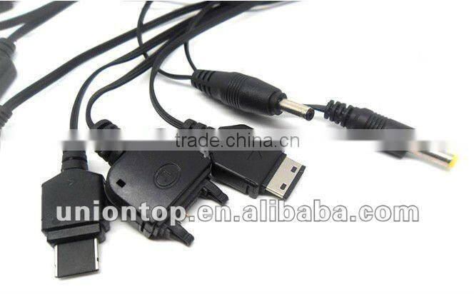 Retractable 10 in 1 usb mobile phone charging cable