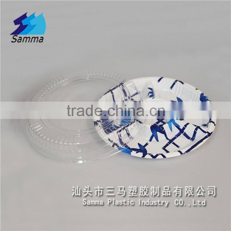SM1-2116ZY-B 4 compartment SGS Certification round tray for sushi
