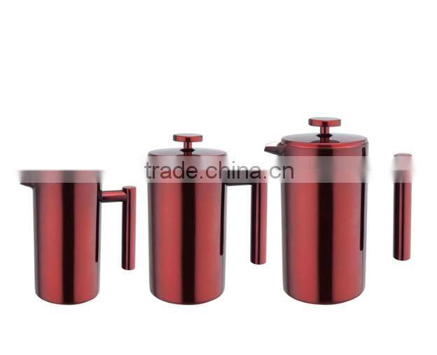 1000ml Satin Polished Stainless Steel Double-Wall coffee press