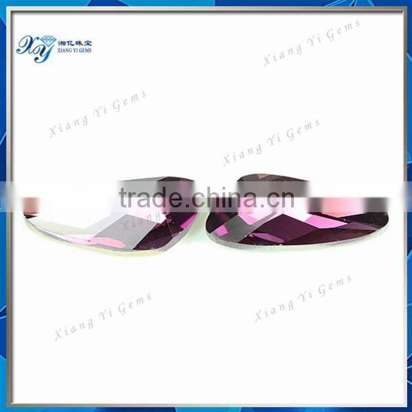 large semi precious stone lab created diomand purple decorative glass stone