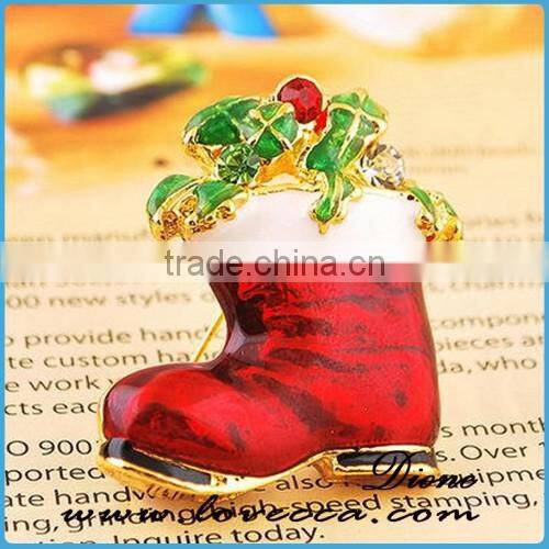 wholesale high quality hand making fashion Christmas brooch with bell and flower design shape