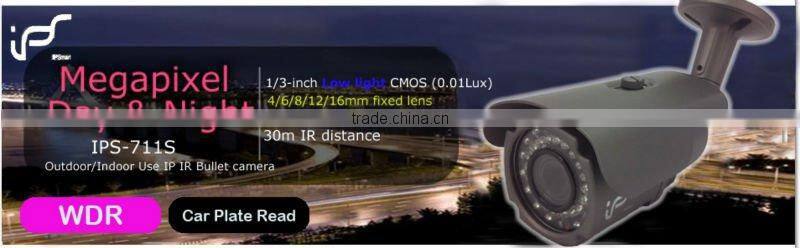 IPS 720P WDR Bullet Wall Mounted Security IP Camera Support ONVIF POE IPS-711S