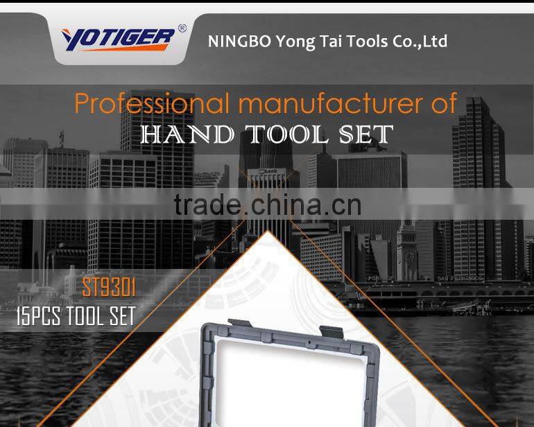 15Pcs Hardware Mechanical Tools Name Set with Transparent Case