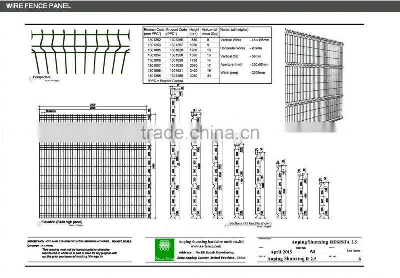 Fast Delivery Powder Coated Welded Iron Wire Mesh Fence