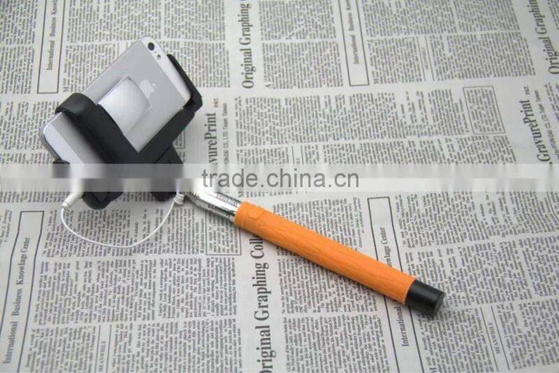 S00846 D09 Wired control version monopod with rear mirror to use rear camera 3.5mm cable selfie monopod for iOS android phones