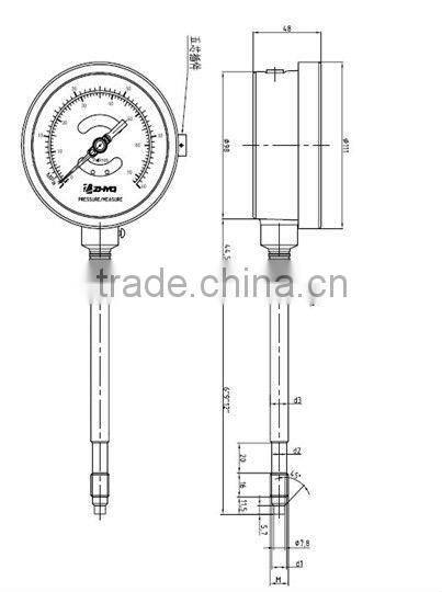 Mechanical rigid stem Melt Pressure Gauge with different output