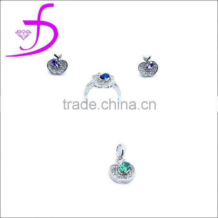 925 silver cubic zirconia jewelry set Chinese factory wholesale