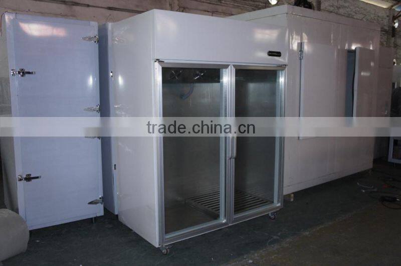 double glass doors display refrigerator
