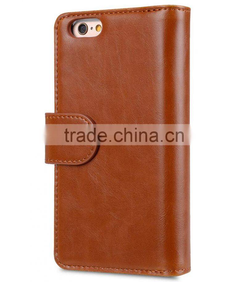 Newly Wallet Brown Double Layer PU Leather Case for Apple iPhone 6s/6 Plus (5.5")