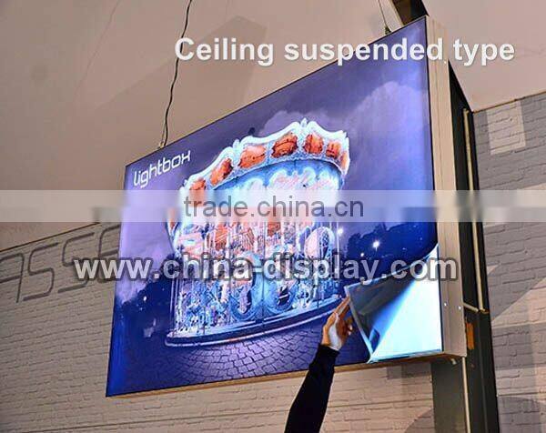 Frameless aluminum design advertising outdoor fabric light box waterproof