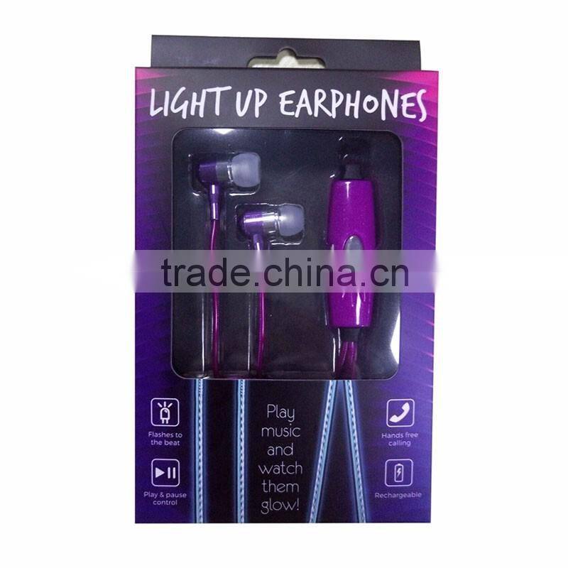 2016 christmas promotion earphone color change earphone for xiaomi mobile phone