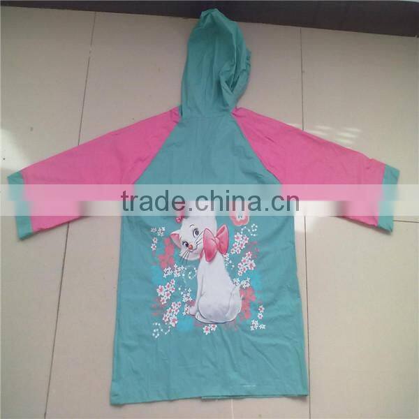 multi-color kids raincoat/pretty pvc raincoat/plastic kids raincoat
