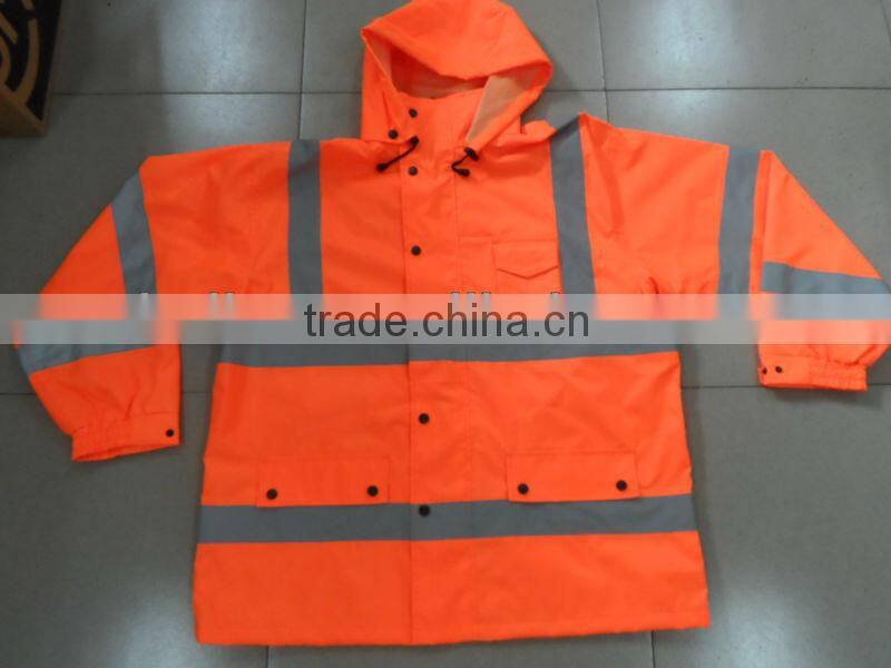 EN 471/ANSI High quality hi vis orange Safety Parka
