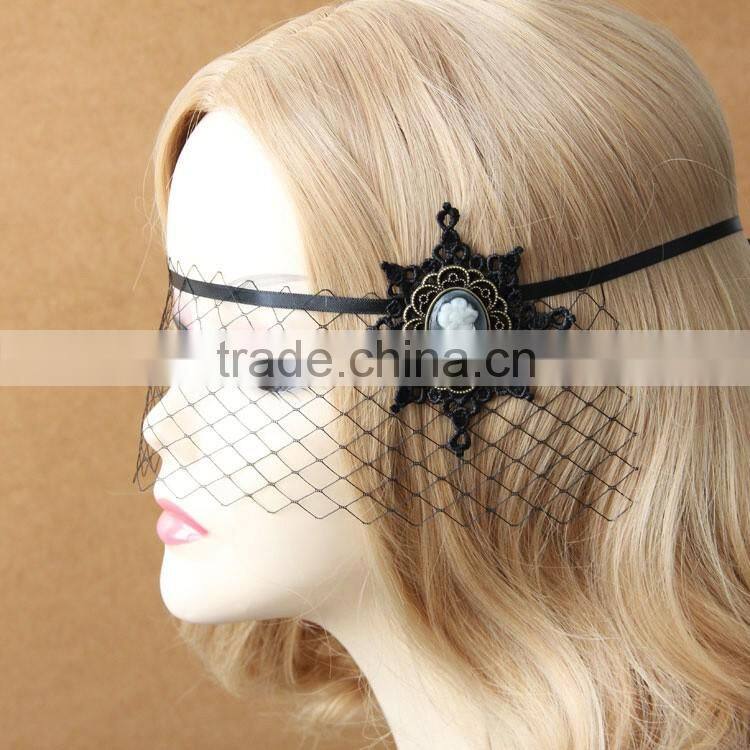 MYLOVE custom halloween mask sexy black net mask with snow flake MLMJ38