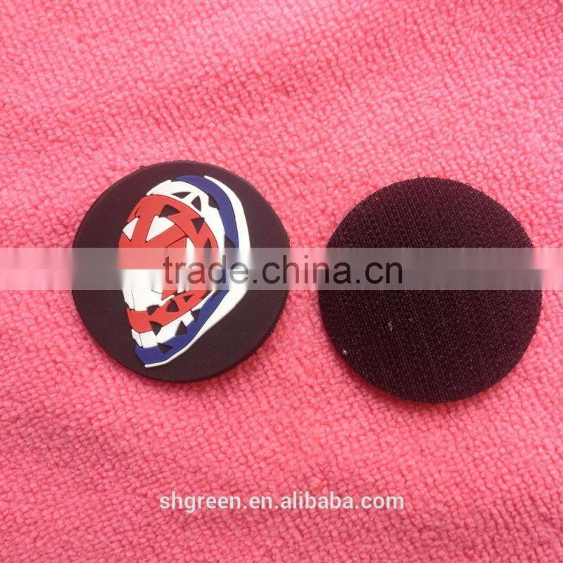Safe sword logo PVC rubber badge with removable velcro