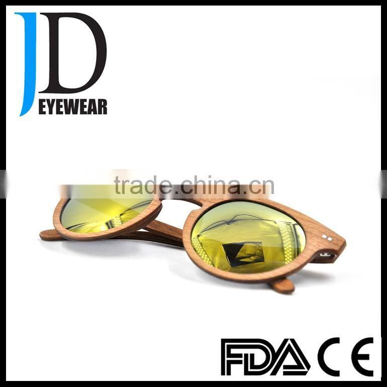 2016 fda approval 100% handmade mirror polarized wooden sunglasses
