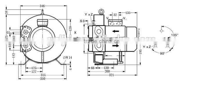 4RB510 0AH26 suction air ring blower