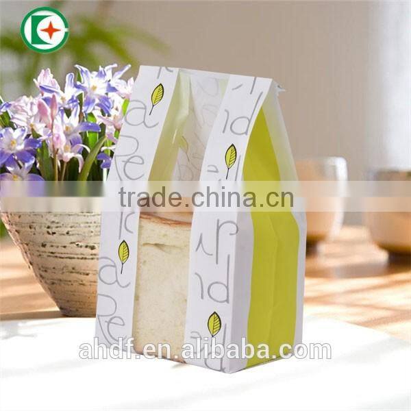 Chinese machine make custom printed bread paper bag with clear window