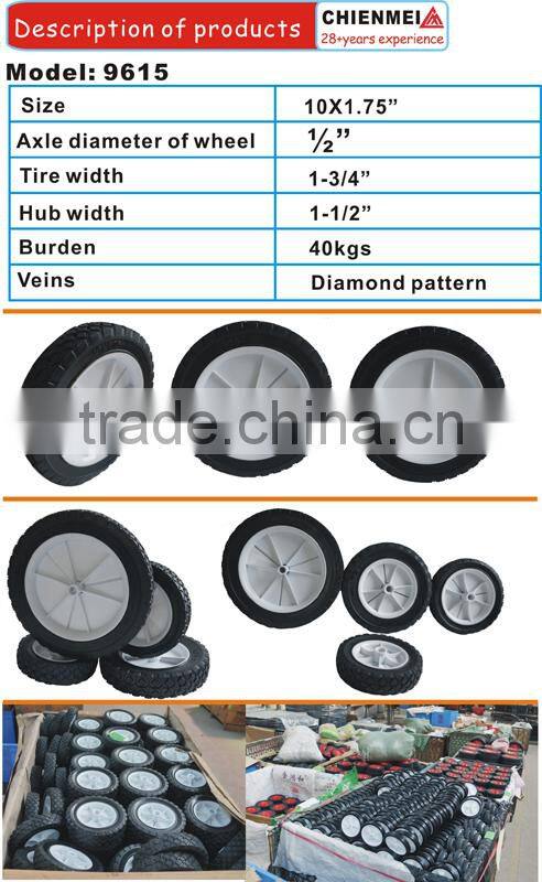 10" rubber wheel for lawn mowers/ hand trucks/and yard tractors/Semi Pneumatic