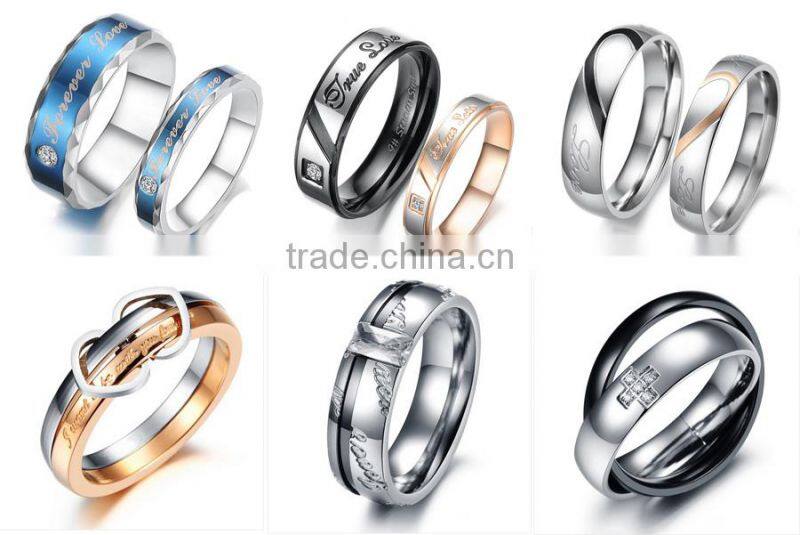 Customized hot selling stainless steel love script ring sterling silver love ring