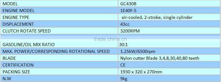 Meiyuan Garden tools two engine stroke GC430B Side hanging brush cutter