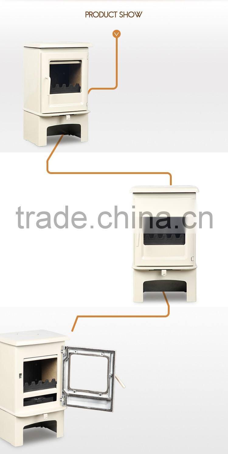 Ivory Cast iron wood burning stove/Wood fireplace with enamel for sale