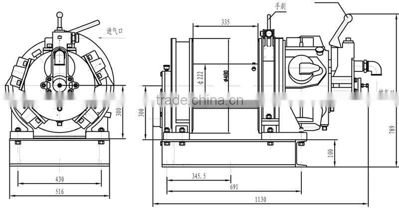 3 ton Ingersoll-rand Type Wire Remote Control Pneumatic Air Winch