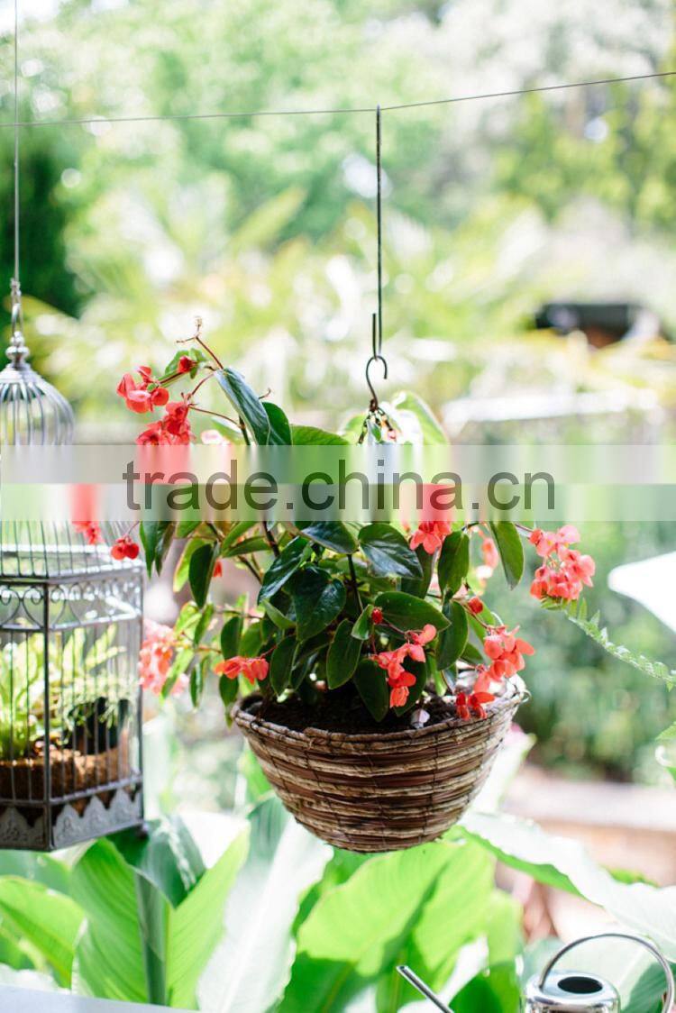 Natural wicker decoration hanging basket garden hanging planters