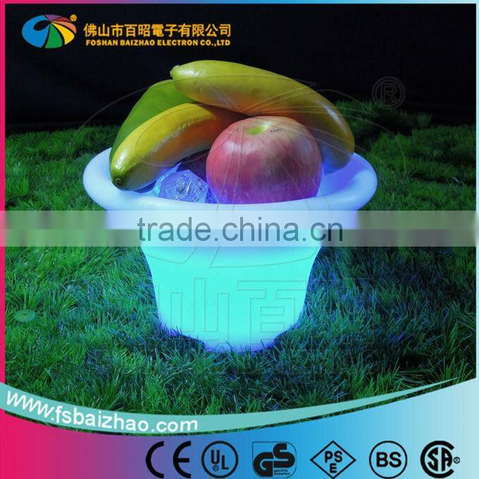 led illuminated ice bucket / led light decorative plastic bucket for party