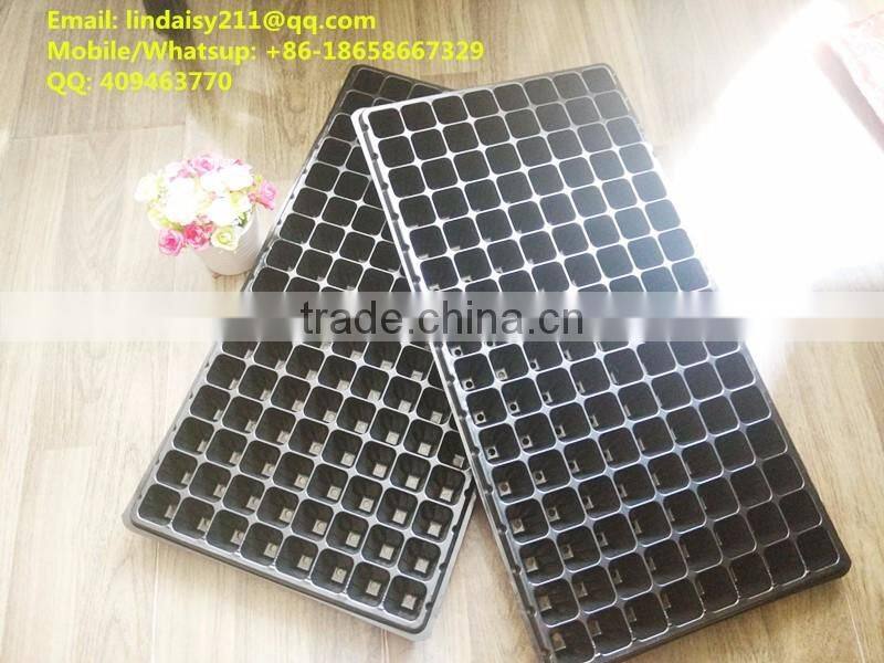 Nursery Trays & Lids,54x28cm Black PS seed germination tray, 128 cell