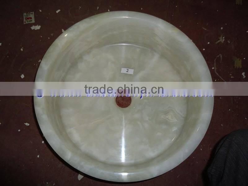 Stylaish PURE WHITE ONYX ROUND BOWL SHAPED SINKS AND BASINS