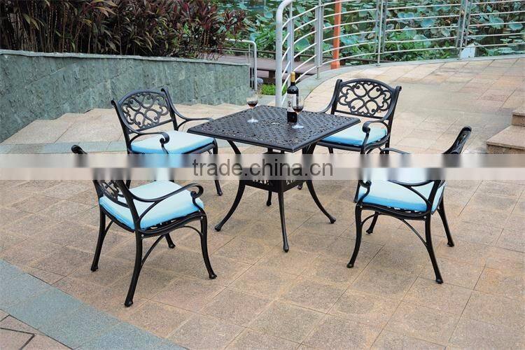 Square table & KD chairs aluminum balcony furniture