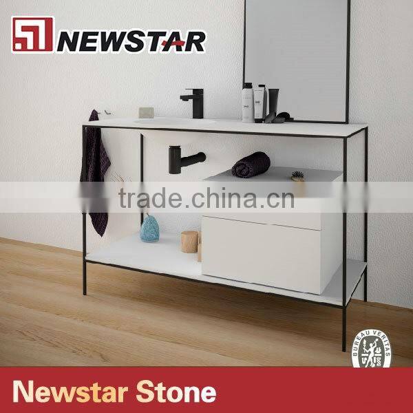 Newstar stone top stainless steel vanity base