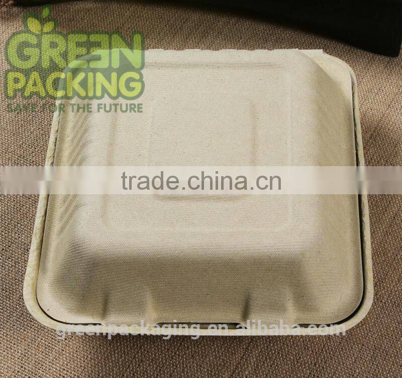 Compostable wheat straw biodegradable lunch boxes brown color