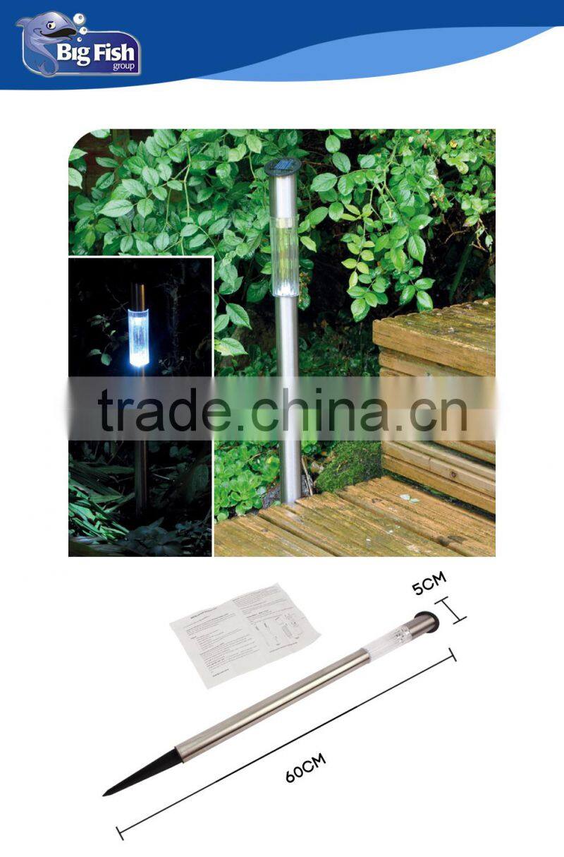 Long Post solar powered post lights/Stainless steel single post solar light./Garden Light Decoration/stainless steel lamp Solar