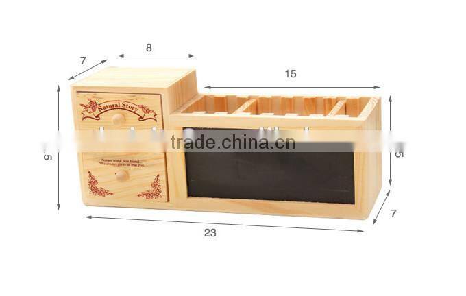 JJ200 Korean wood small blackboard storage box pen holder