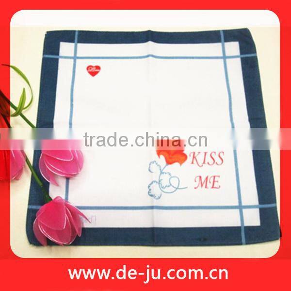 White Printing Embroidery Cotton Handkerchief