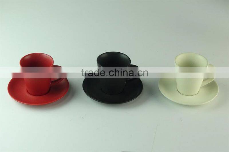 Wholesale coffee cup with saucer set in gift box in stock,6pcs per set with three color