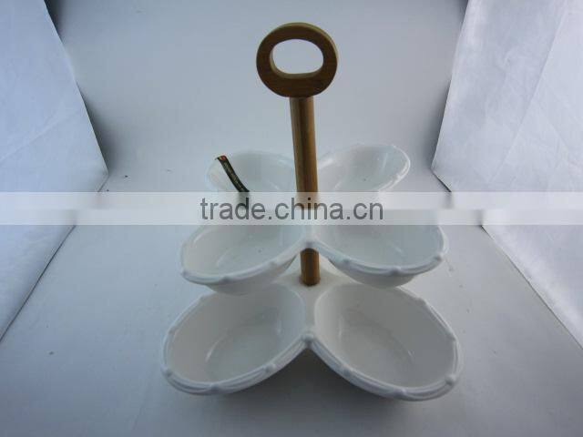 Special shape cake stand with woonden handle for weeding/party/daily use