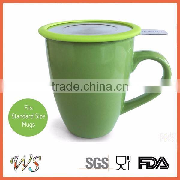 WS-TS18 Stainless Steel Mug Tea Filter Tea Infuser bottle with Silicone Rimmed Lid