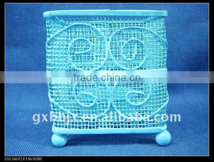 Blue iron wire square decorative candle hoder crafts