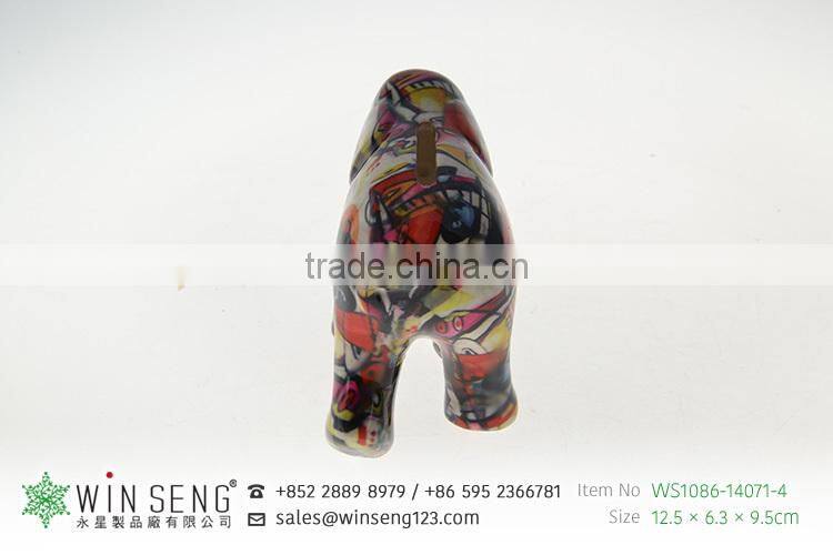 Competitive price lovely cute animal shaped ceramic elephant piggy bank