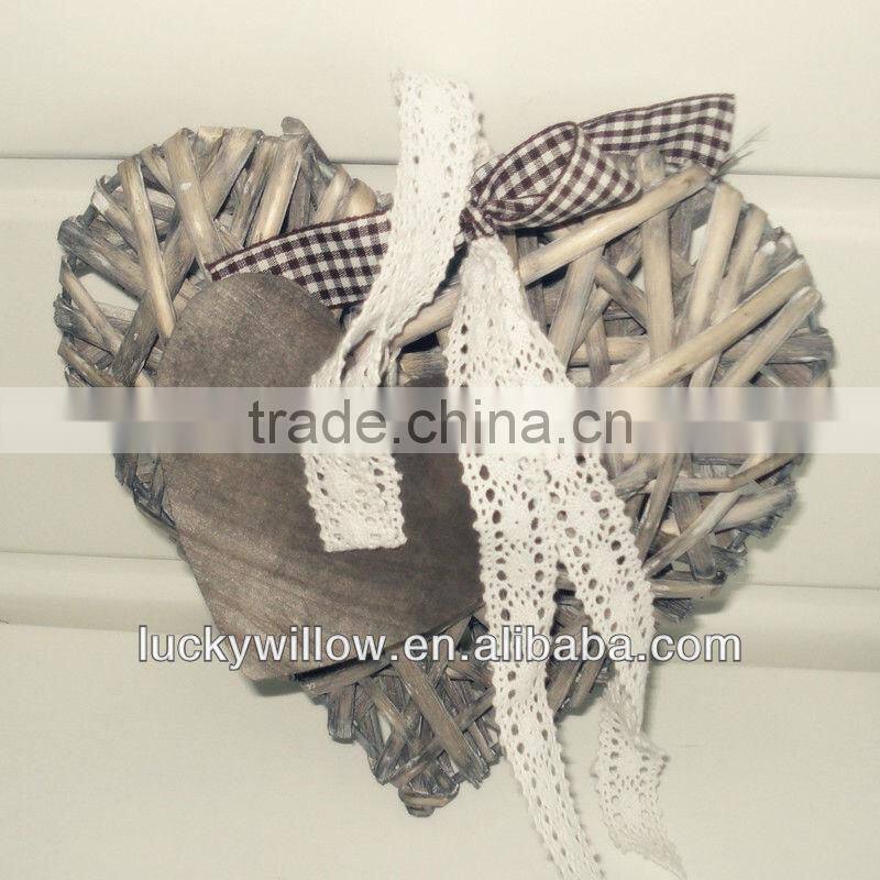 willow decorative basket heart-shaped knitted christmas decorations