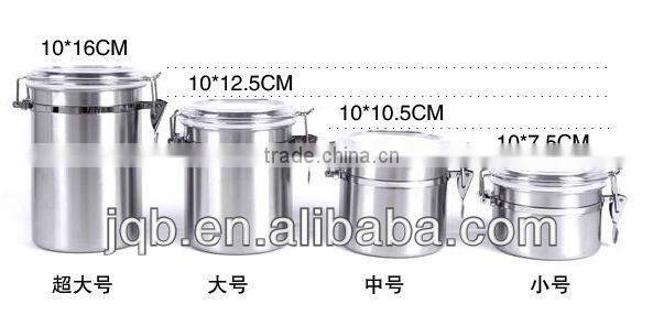 High quality 4pcs different size stainless steel seal pot with visible lid