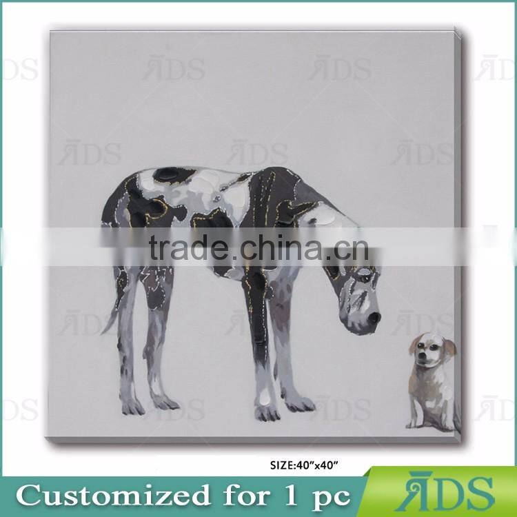 Pop Wall Art Girl With Cute Dog Oil Painting