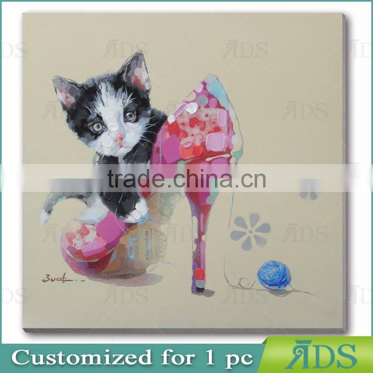 New Design Unique Canvas Handmade Modern Abstract Cat Painting Pussy Oil Painting